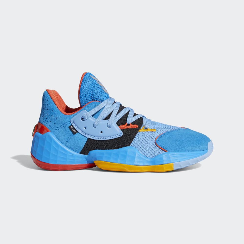 Adidasi Baschet Adidas Harden Vol. 4 Su Casa Barbati Romania - Albastri Deschis/Aurii FW7498